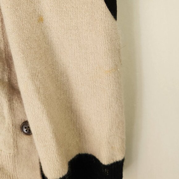 J. Crew Wool Angora Lightweight Sweater Elbow Patches Side Buttons sz S *Flawed* - Picture 7 of 9